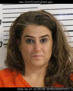 Mugshot of JESSICA LYNN MAXWELL booked in Scott County, Iowa on June 27, 2026