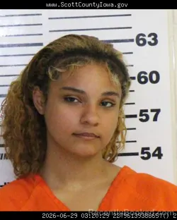Mugshot of ANIYAH BREONNA KAY JACKSON booked in Scott County, Iowa on June 29, 2026