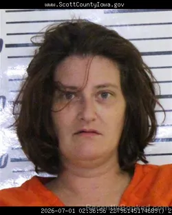 Mugshot of KIMBERLY LYNN HILL booked in Scott County, Iowa on July 1, 2026