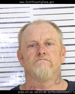 Mugshot of MICHAEL LYNN BRASHEAR booked in Scott County, Iowa on July 2, 2026