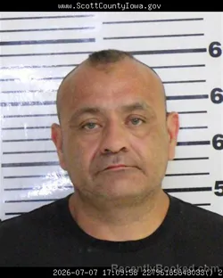 Mugshot of ALEJANDRO ORLANDO HOLGUIN HERNANDEZ booked in Scott County, Iowa on July 7, 2026