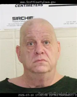 Mugshot of MARK JOSEPH BECKER booked in Scott County, Iowa on July 10, 2026