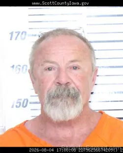 Mugshot of TERRY JAMES LODWICK booked in Scott County, Iowa on August 4, 2026