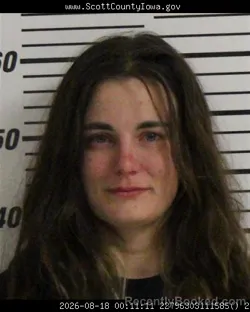 Mugshot of Jamie Lyn Swanson booked in Scott County, Iowa on August 18, 2026