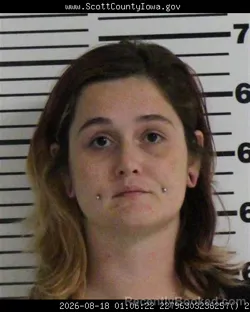 Mugshot of Bryana Marie Whyte booked in Scott County, Iowa on August 18, 2026