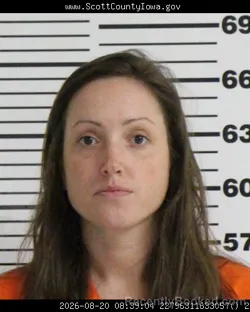 Mugshot of Chelsey Jean Morris booked in Scott County, Iowa on August 20, 2026