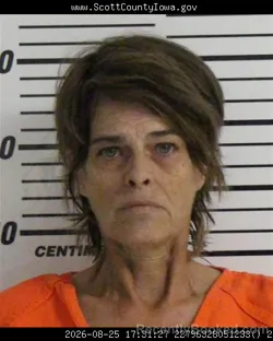 Mugshot of Teresa Ann Dorethy booked in Scott County, Iowa on August 25, 2026