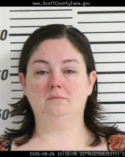 Mugshot of Katelyn Brianna Pohl booked in Scott County, Iowa on August 26, 2026
