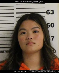 Mugshot of Anastasha Song Mealy booked in Scott County, Iowa on August 29, 2026