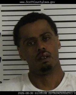 Mugshot of Dontrell Lamar Taylor booked in Scott County, Iowa on August 30, 2026