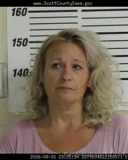 Mugshot of Candis Renee Wilson booked in Scott County, Iowa on August 31, 2026