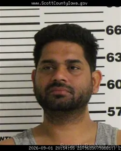 Mugshot of Gurlal Singh booked in Scott County, Iowa on September 1, 2026