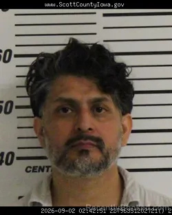 Mugshot of Uriel Guadalupe Barajas booked in Scott County, Iowa on September 2, 2026