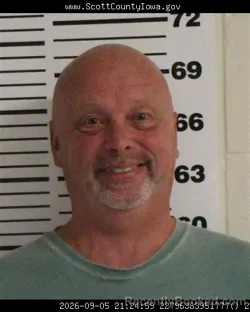 Mugshot of Trent Matthew Fletcher booked in Scott County, Iowa on September 5, 2026