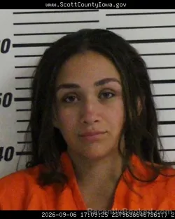 Mugshot of Alaina Kaye Terry booked in Scott County, Iowa on September 6, 2026