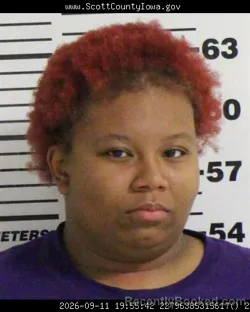 Mugshot of Shawndreya Shaelynn Mays booked in Scott County, Iowa on September 11, 2026