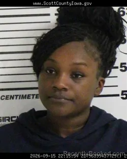 Mugshot of Octavia Dnae Foster booked in Scott County, Iowa on September 15, 2026