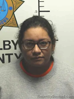 Mugshot of Ana Elda Barrios booked in Shelby County, Iowa on October 22, 2026