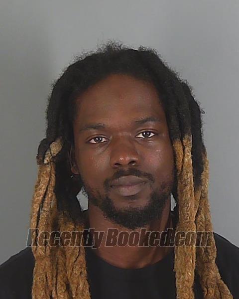 Booking photo from Spartanburg County, South Carolina