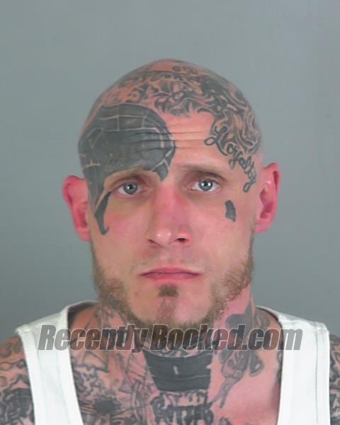 Booking photo from Spartanburg County, South Carolina