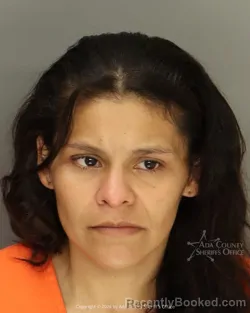Mugshot of Jessica Gabriela Nolazco Mendoza booked in Ada County, Idaho on October 7, 2026