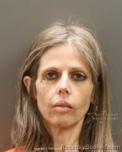 Mugshot of Meagan Jane Hayes booked in Ada County, Idaho on August 15, 2026
