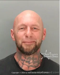 Mugshot of Kristopher C. Zabriskie booked in Ada County, Idaho on October 8, 2026