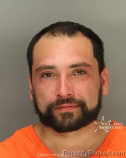 Mugshot of Bruno Alexander Fuentes booked in Ada County, Idaho on July 4, 2026