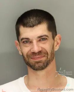 Mugshot of Matthew Ryan Kelly booked in Ada County, Idaho on July 4, 2026