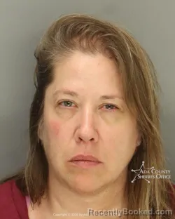 Mugshot of Angela Denise Dahlin booked in Ada County, Idaho on July 8, 2026