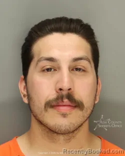 Mugshot of Emilio Miguel Pena booked in Ada County, Idaho on May 8, 2026
