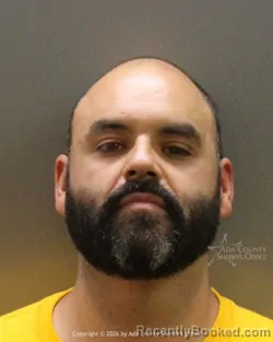 Mugshot of Joseph Michael Gallegos booked in Ada County, Idaho on May 8, 2026