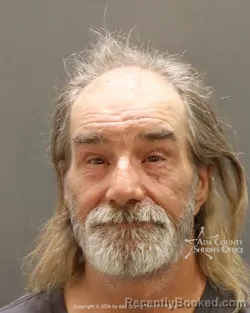Mugshot of Vernon David Hunsaker booked in Ada County, Idaho on July 26, 2026
