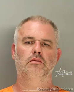 Mugshot of Shawn Matthew Harvey booked in Ada County, Idaho on August 26, 2026