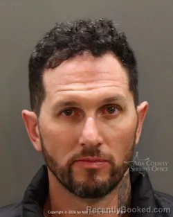 Mugshot of Brandon David Powell booked in Ada County, Idaho on March 20, 2026