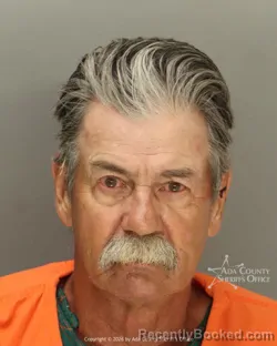 Mugshot of Wiley Earl Hinkle booked in Ada County, Idaho on August 26, 2026