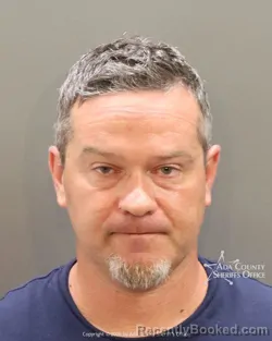 Mugshot of Ray James Skinner booked in Ada County, Idaho on August 23, 2026