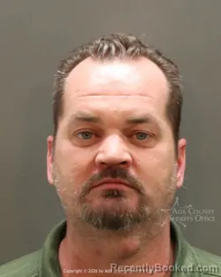 Mugshot of Scott Harold Redfern booked in Ada County, Idaho on March 8, 2026