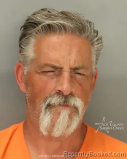 Mugshot of Daniel Brian Stout booked in Ada County, Idaho on May 11, 2026