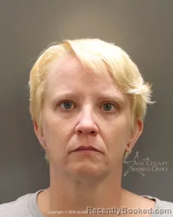 Mugshot of Amanda Christine Cox booked in Ada County, Idaho on August 13, 2026