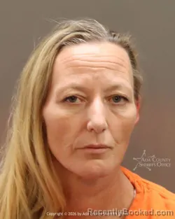 Mugshot of Stephanie Marie Tompkins booked in Ada County, Idaho on August 19, 2026