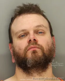 Mugshot of Jacob Levi Carley booked in Ada County, Idaho on October 21, 2026