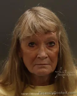 Mugshot of Cynthia Eileen Comstock booked in Ada County, Idaho on March 18, 2026