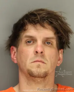 Mugshot of Landon Robert Gerzine booked in Ada County, Idaho on March 28, 2026