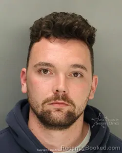 Mugshot of Griffin Douglas michael Larzelier booked in Ada County, Idaho on May 8, 2026