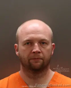 Mugshot of Kevin Andrew Johnson booked in Ada County, Idaho on March 23, 2026