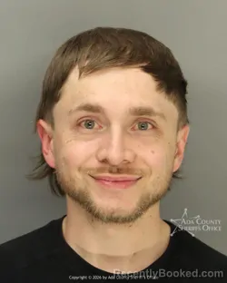 Mugshot of Colton Matthew Allred booked in Ada County, Idaho on July 9, 2026
