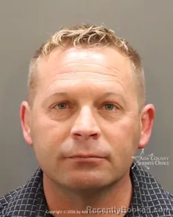 Mugshot of Kenneth Dustin Keller booked in Ada County, Idaho on May 7, 2026