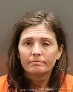 Mugshot of Kelly Marie Deberg booked in Ada County, Idaho on October 18, 2026