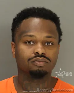 Mugshot of Taj Booker booked in Ada County, Idaho on October 3, 2026